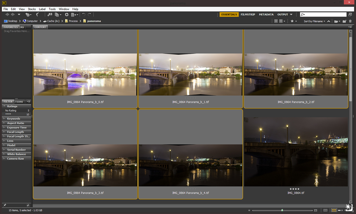 How to process multiple image panoramas shot for HDR.