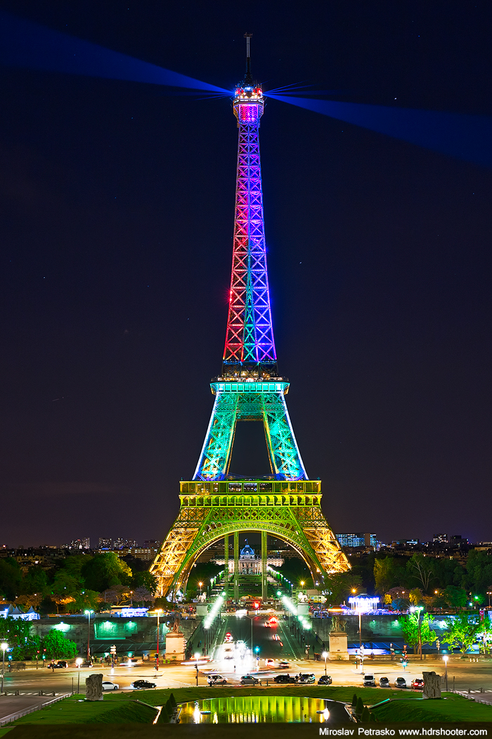 The colorful  Eiffel  tower  HDRshooter