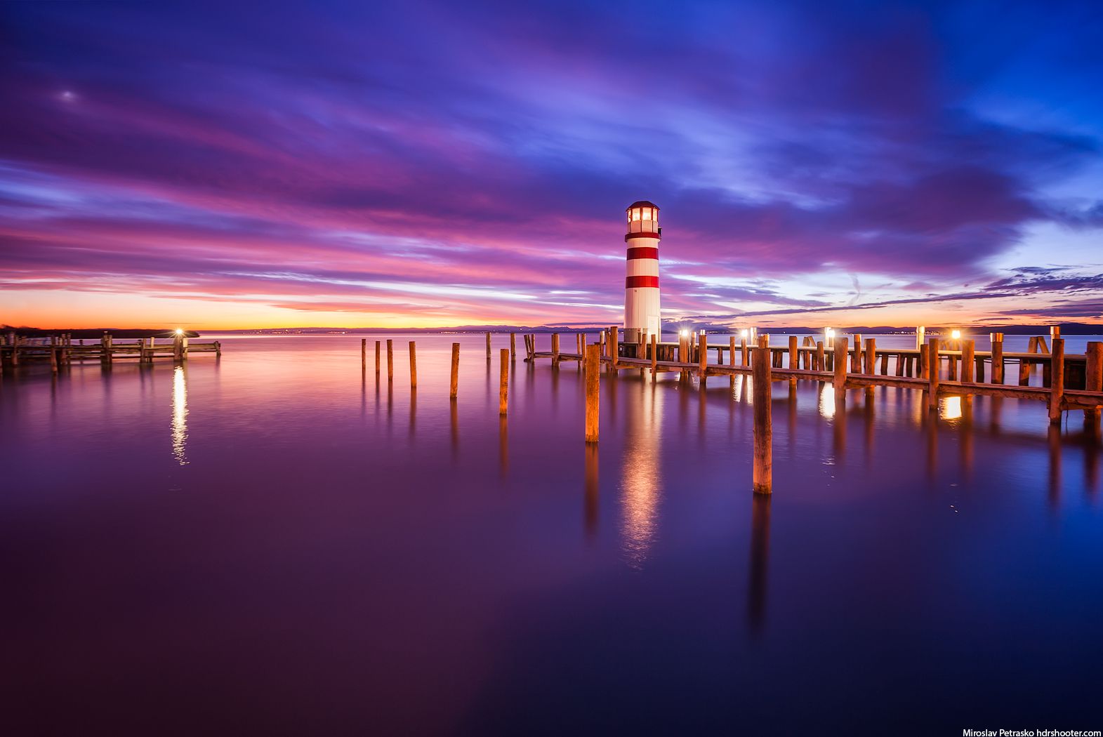 Sunset at the lighthouse, Podersdorf, Austria - HDRshooter