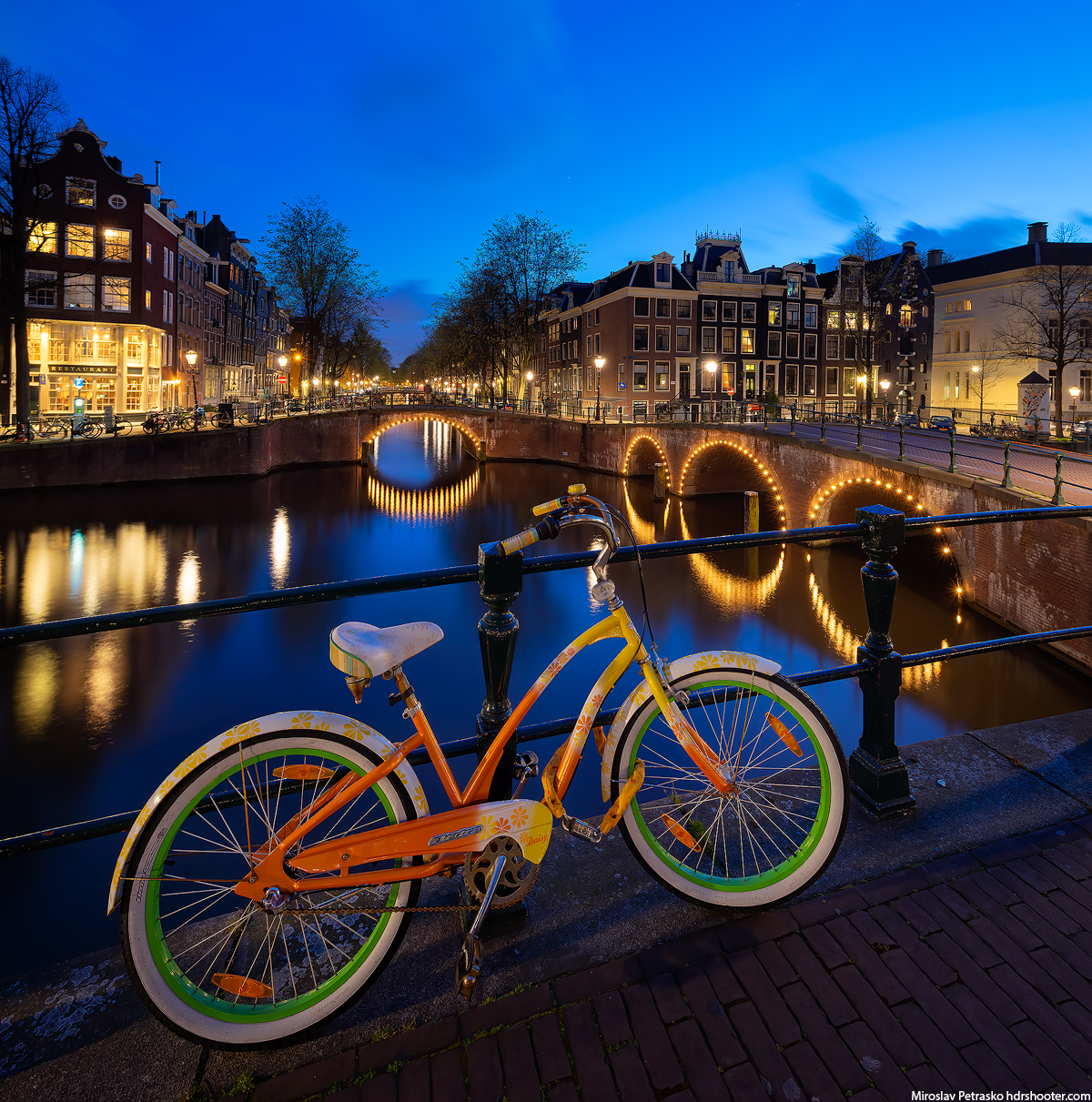 Colorful bicycle in Amsterdam, Netherlands - AmsterDam DSC7794 Pano Web